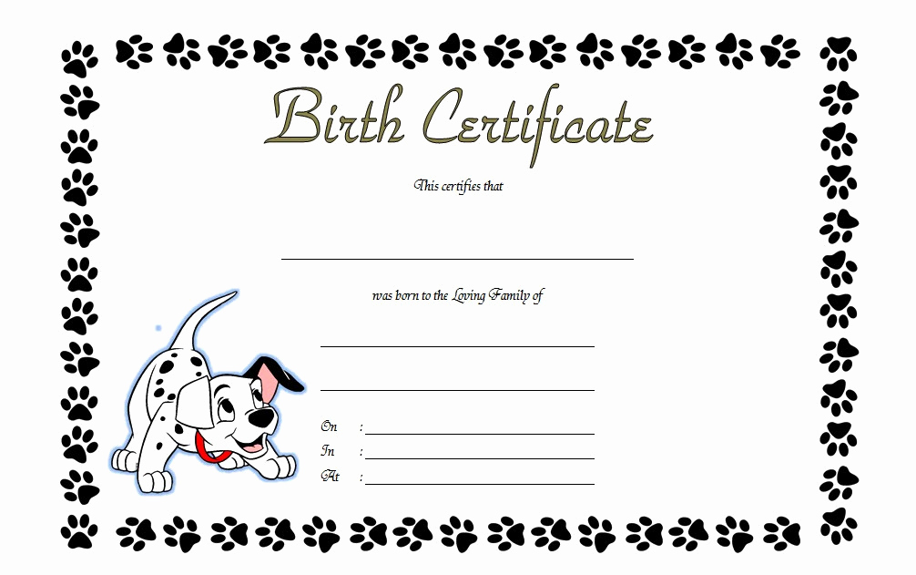Editable Birth Certificate Template Luxury Dog Birth Certificate Template Editable [9 Designs Free]