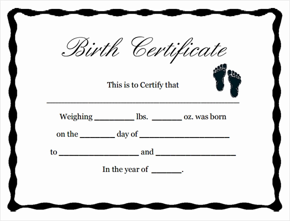 Editable Birth Certificate Template New Free 12 Birth Certificate Templates In Free Examples