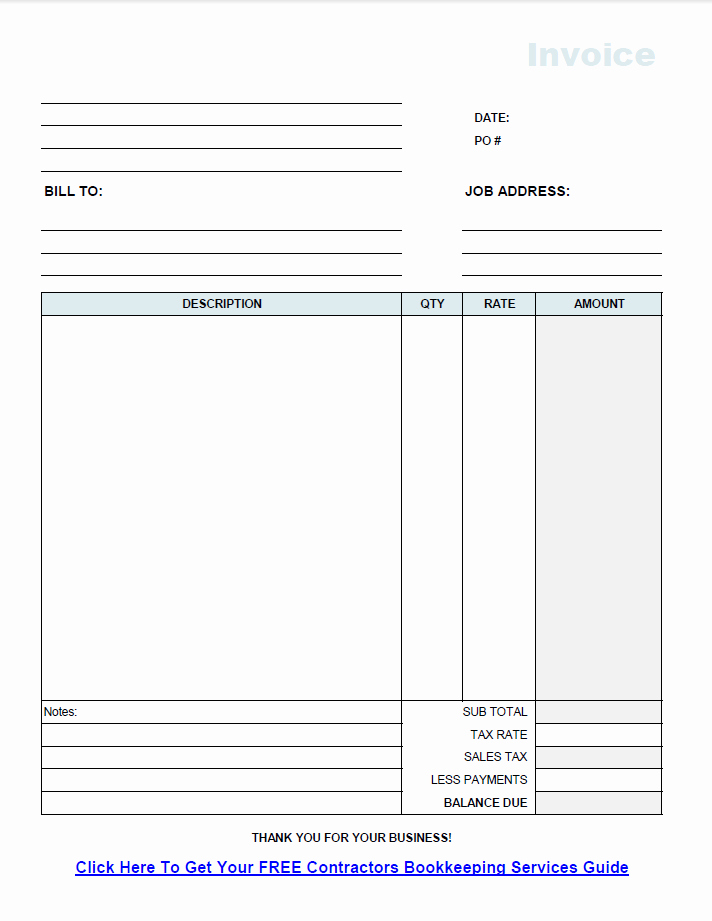 Electrical Contractor Invoice Template Beautiful Free Contractor Invoice Template Excel