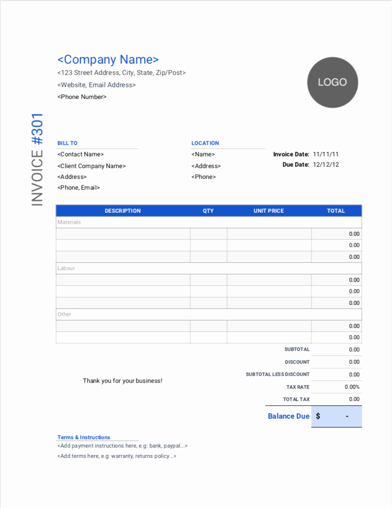Electrical Contractor Invoice Template Best Of Contractor Invoice Templates Free Download