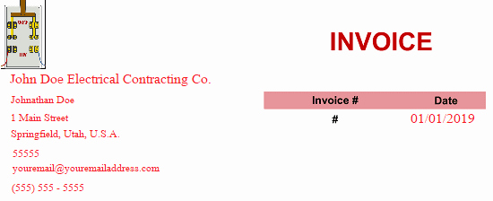 Electrical Contractor Invoice Template Elegant Electrical Contractor Invoice Template Lineinvoice