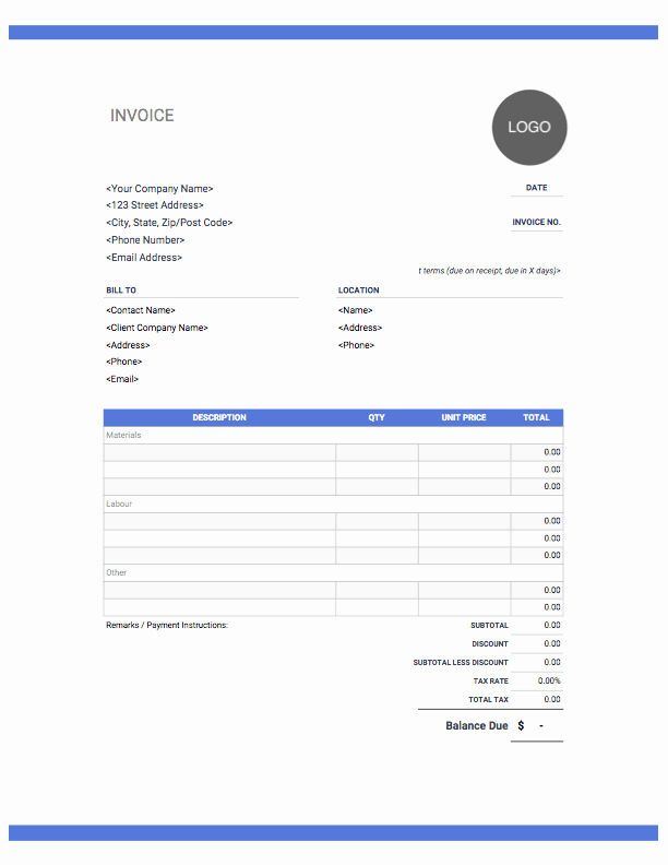 Electrical Contractor Invoice Template Inspirational Construction Invoice Template