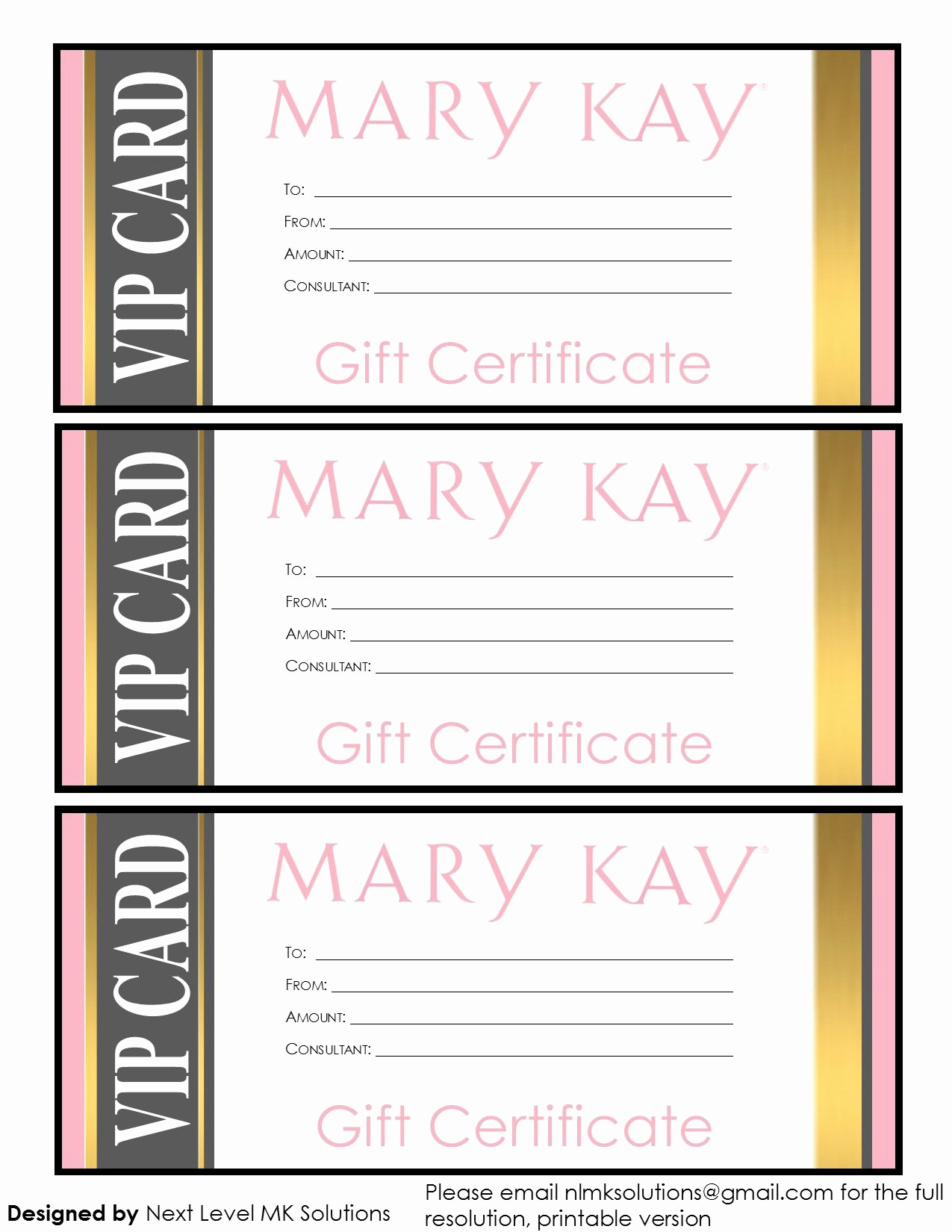 Email Gift Certificate Template Luxury Mary Kay T Certificates Please Email for the Full Pdf