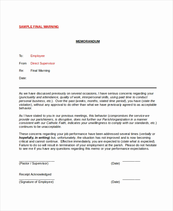 Employee Warning Notice Template Word Elegant 12 Printable Employee Warning Notice Templates Google