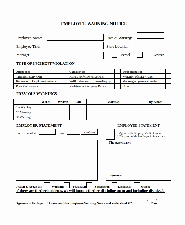 Employee Warning Notice Template Word New 10 Warning Notice Templates Google Docs Ms Word Apple