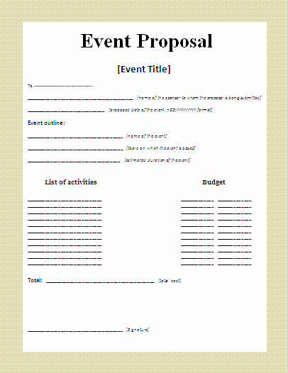 Event Budget Proposal Template Beautiful 11 event Proposal Sample Templates Word Excel Pdf formats