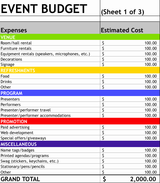 Event Budget Proposal Template New Download the event Bud Template that Pays F