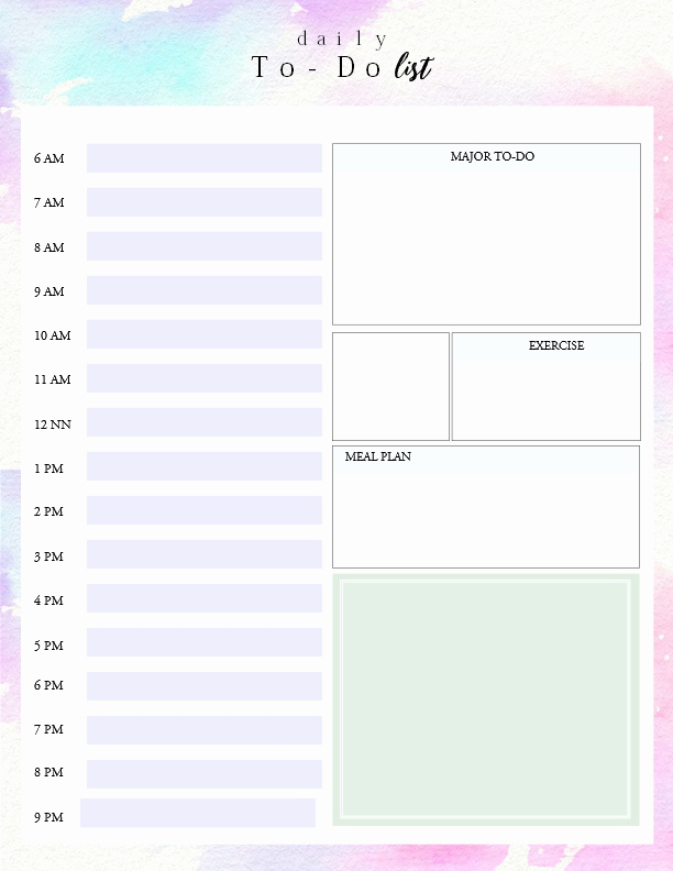 Evernote to Do List Template Inspirational Daily to Do List Template with Time