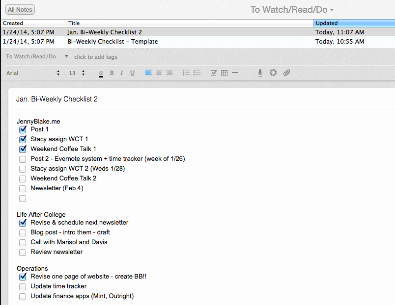 Evernote to Do List Template Inspirational How to Run A Recurring to Do List — Jennyblake