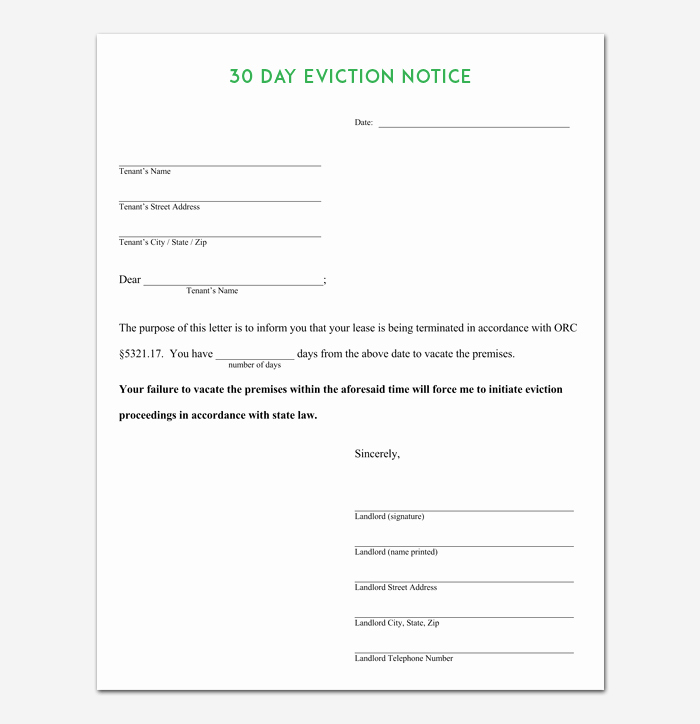 eviction notice template