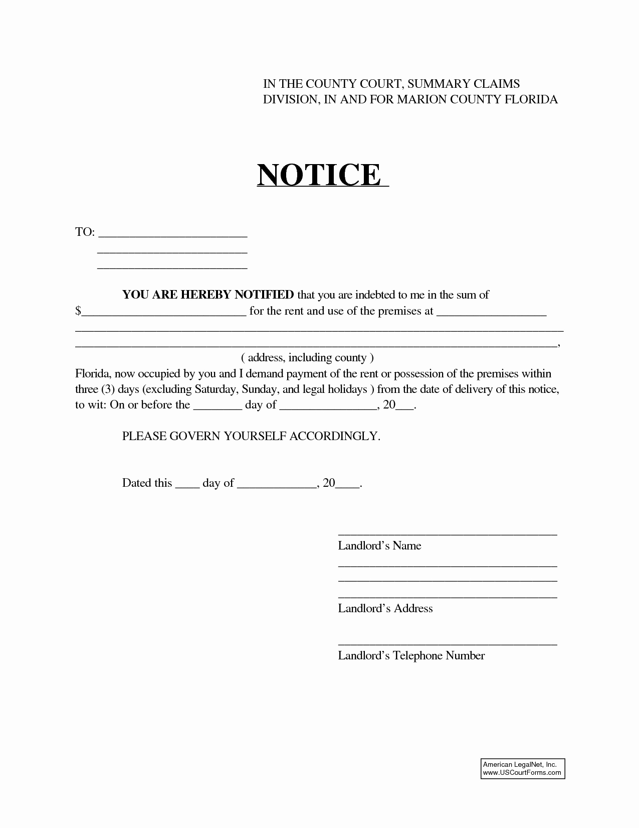 Eviction Notice Florida Template Best Of Notice Template Category Page 20 Efoza