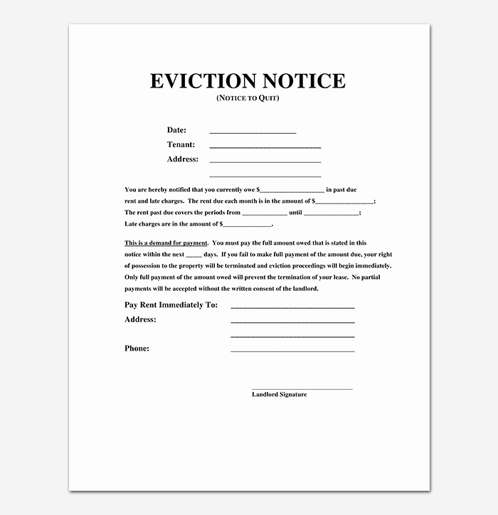 Eviction Notice Letter Template Best Of Eviction Notice 24 Sample Letters &amp; Templates