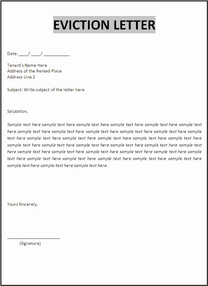 Eviction Notice Letter Template Elegant 10 Eviction Letter Samples