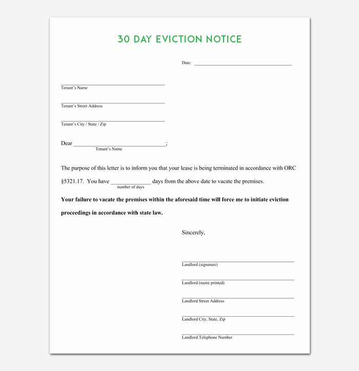 Eviction Notice Letter Template Luxury Eviction Notice Template 5 Blank Notices for Word Pdf