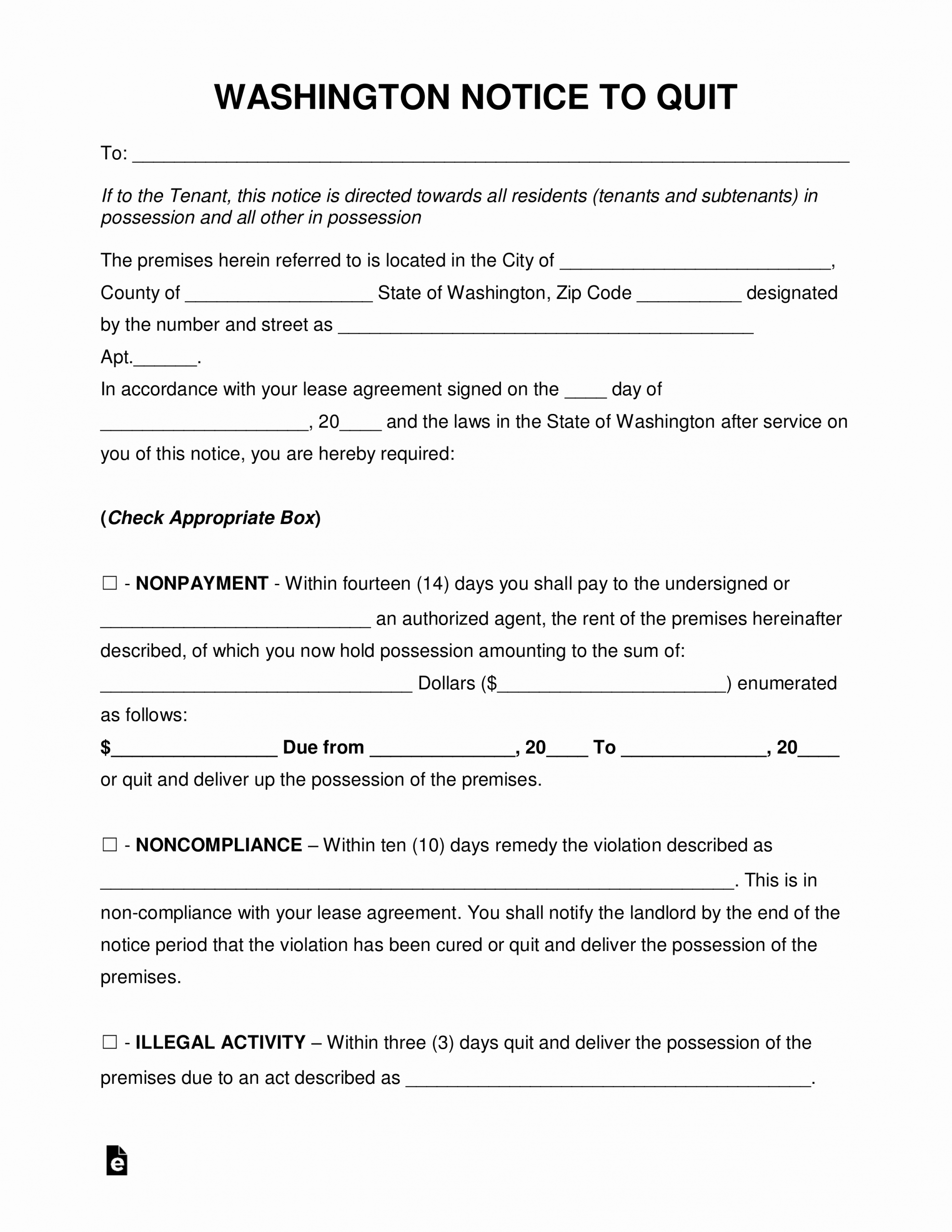 Eviction Notice Template Alabama Best Of Free Washington Eviction Notice forms