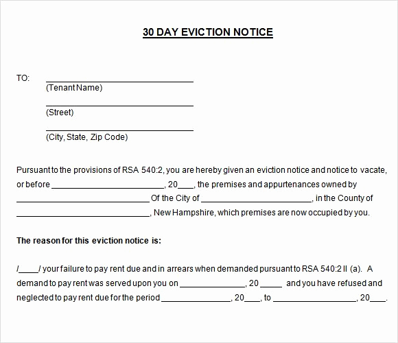 Eviction Notice Template Alabama Luxury Printable Sample 30 Day Notice to Vacate Template form