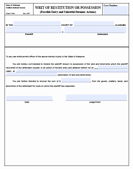 Eviction Notice Template Alabama New Download Alabama Eviction Notice forms Process Pdf