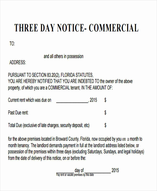 Eviction Notice Template Florida Unique Free 32 Eviction Notice Templates In Pdf