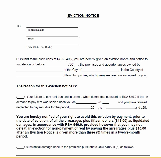 Eviction Notice Template Nc Awesome Printable Sample 30 Day Eviction Notice form In 2019