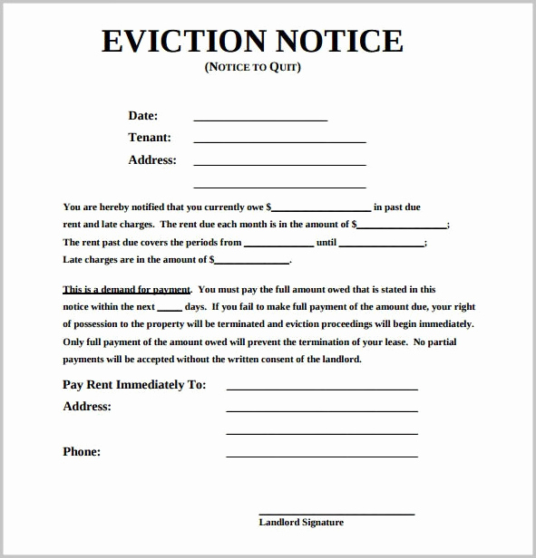 Eviction Notice Template Nc Best Of Eviction Notice form