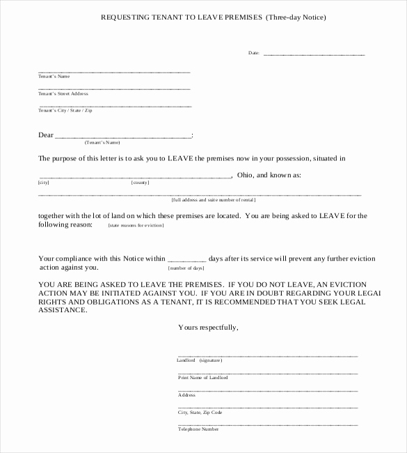 Eviction Notice Template Pdf Awesome 30 Day Eviction Notice Template