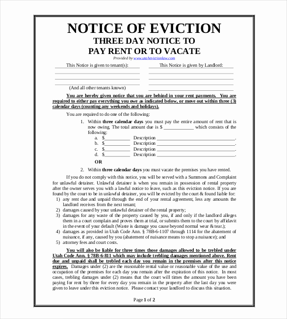 Eviction Notice Template Pdf Best Of 38 Eviction Notice Templates Pdf Google Docs Ms Word