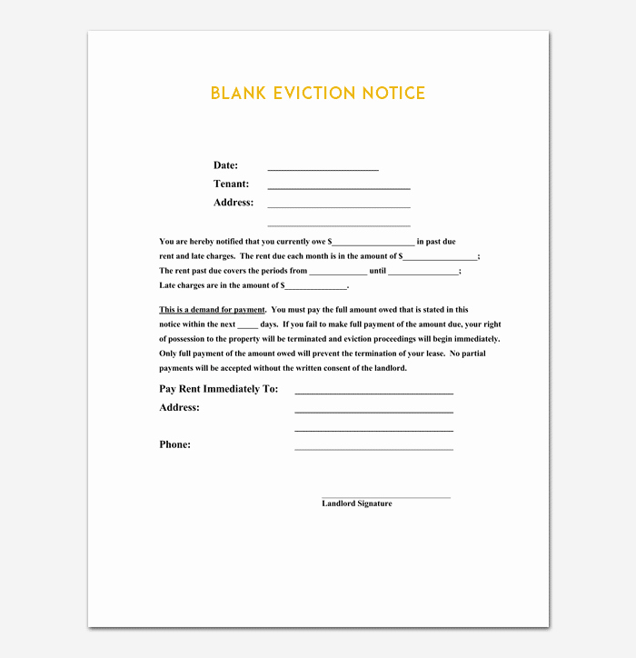 Eviction Notice Template Pdf Best Of Eviction Notice Template 5 Blank Notices for Word Pdf