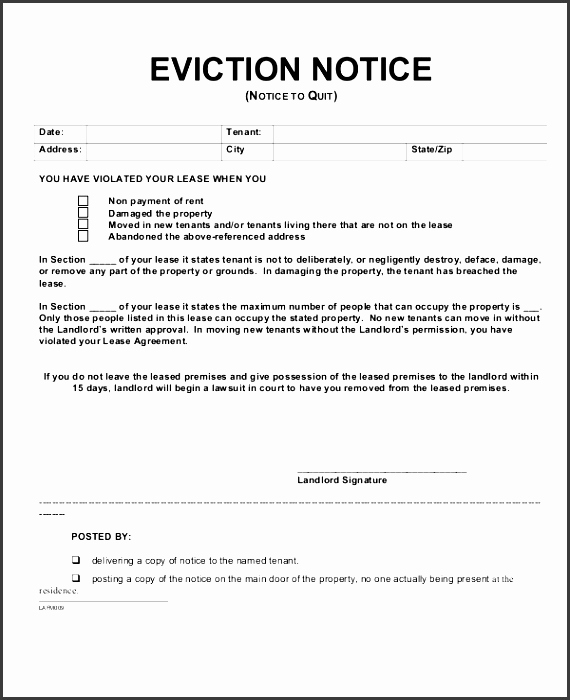 Eviction Notice Template Pdf Inspirational 6 Eviction Notice Templates Sampletemplatess