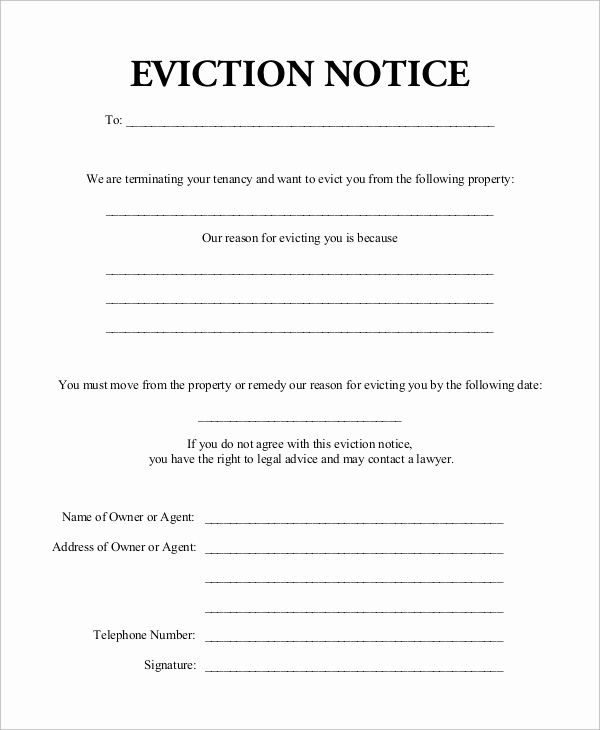 Eviction Notice Template Pdf Inspirational 8 Eviction Notice Samples Pdf Google Docs Ms Word