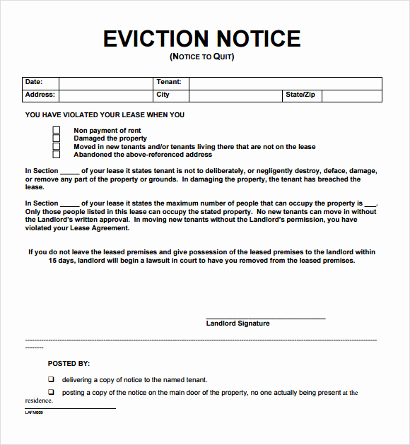 notice to vacate template