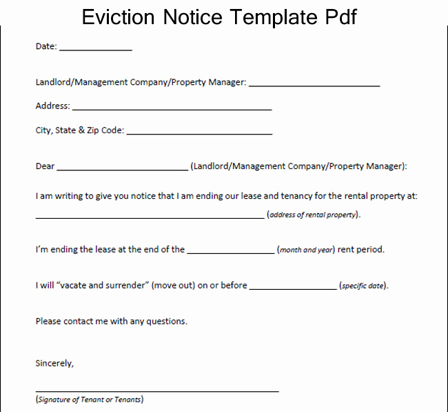 Eviction Notice Template Pdf Luxury How to Write An Eviction Letter Template – Excel About