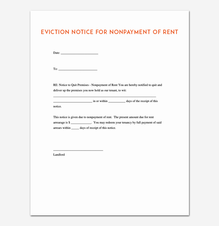 Eviction Notice Template Pdf New Eviction Notice Template 5 Blank Notices for Word Pdf