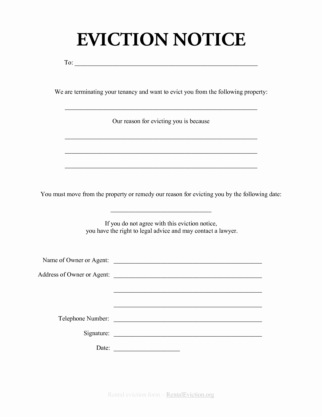 Eviction Notice Template Pdf New Free Print Out Eviction Notices