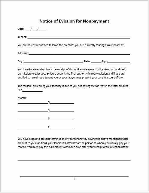 Eviction Notice Template Pdf Unique 12 Free Eviction Notice Samples &amp; Templates In Ms Word