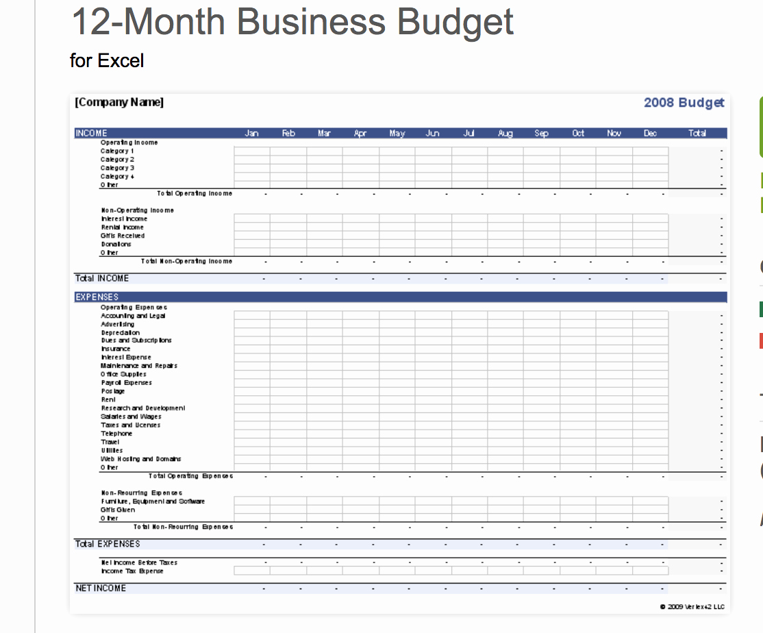 Excel Business Budget Template Elegant 7 Free Small Business Bud Templates