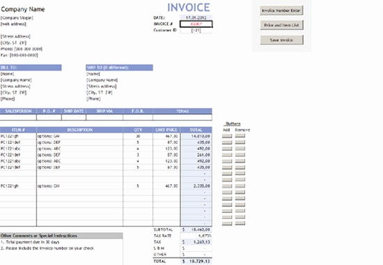 Excel Invoice Template 2003 Awesome Excel Invoice Template