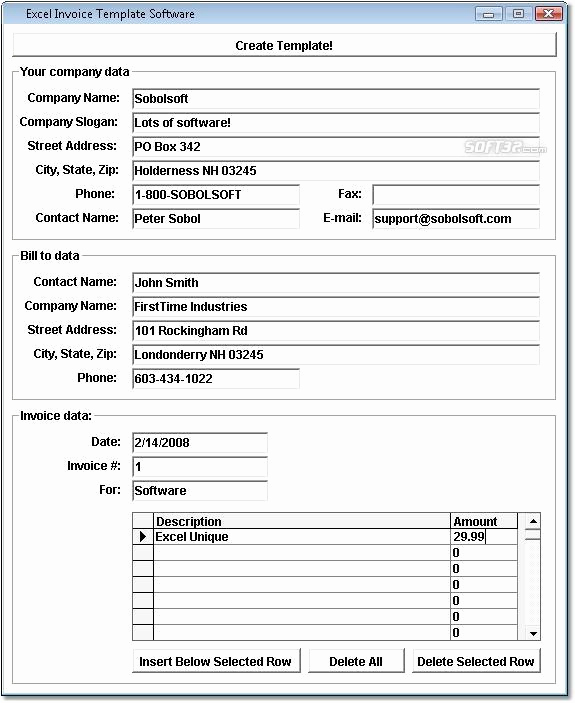 Excel Invoice Template 2003 Elegant Download Excel Invoice Template software 7 0