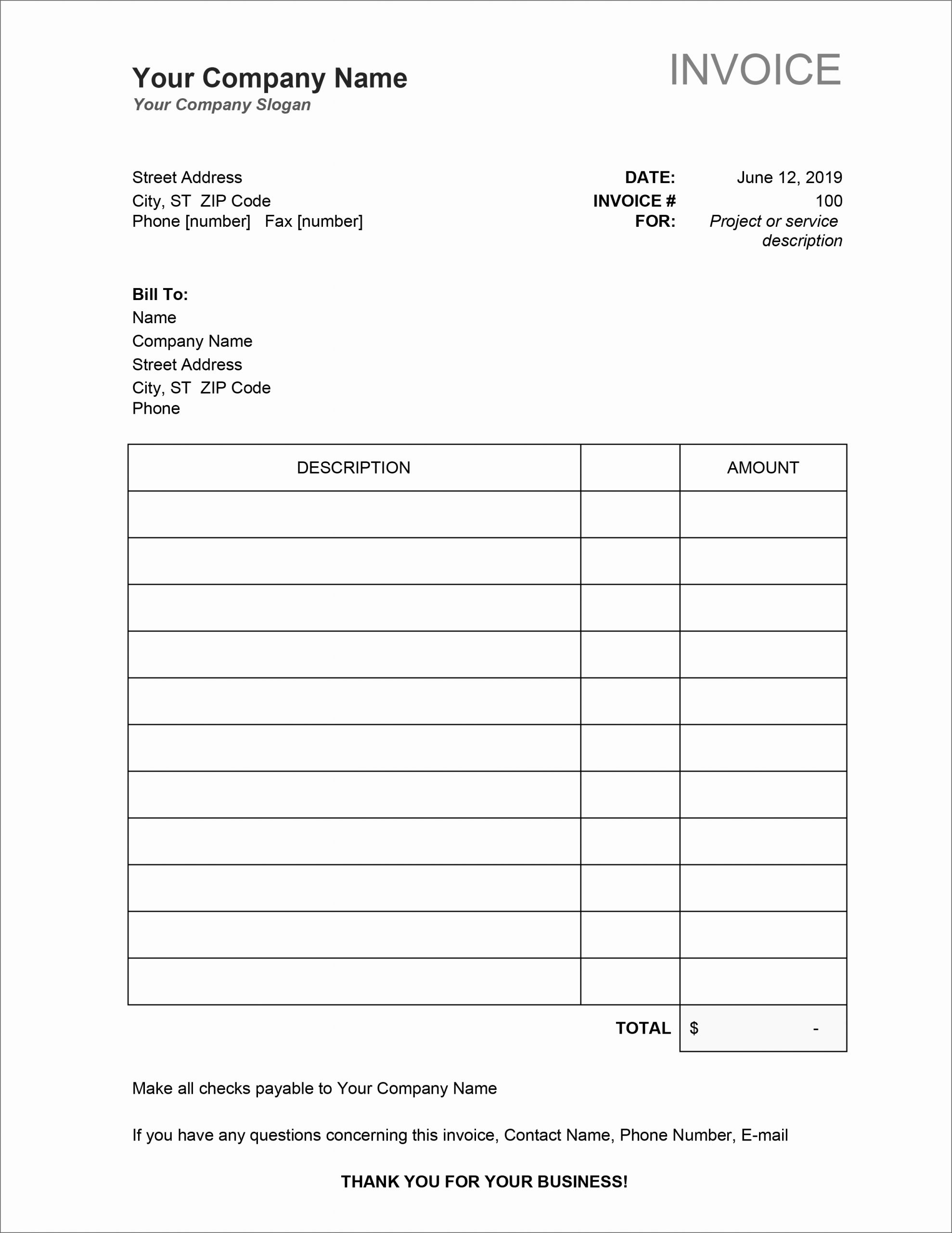 Excel Invoice Template 2003 Fresh 32 Free Invoice Templates In Microsoft Excel and Docx formats