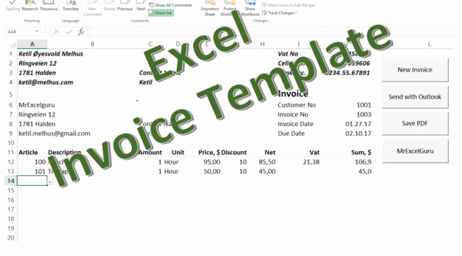 Excel Invoice Template 2003 Lovely Free Excel Invoice Template Send as Pdf Mrexcelguru