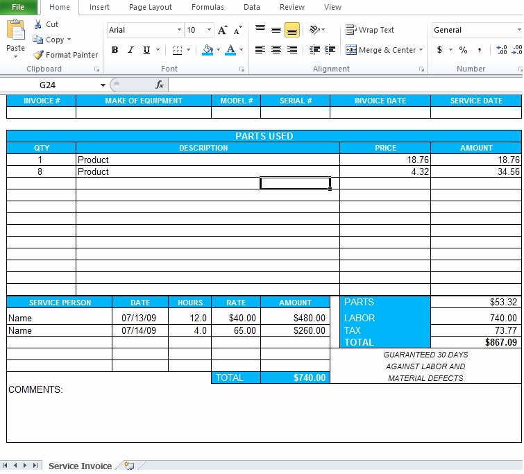 Excel Invoice Template 2003 Lovely Professional Service Invoice Template Excel Excel Tmp