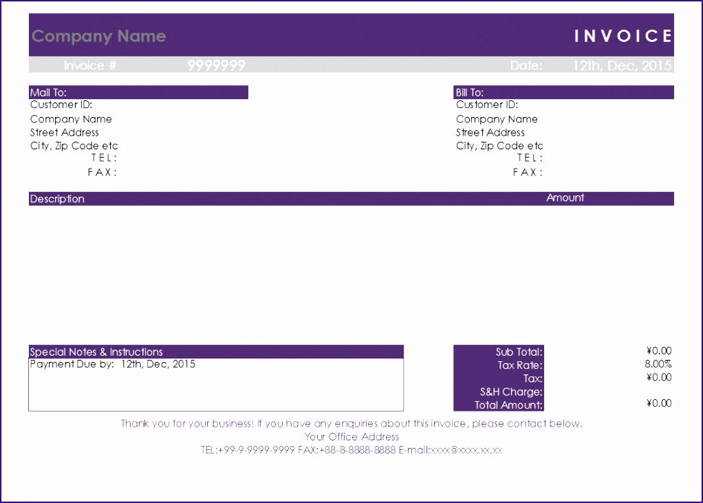 Excel Invoice Template Mac Awesome 8 Excel Invoice Template Mac Exceltemplates Exceltemplates