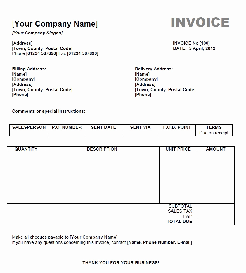 Excel Invoice Template Mac Beautiful Mac Invoice Template