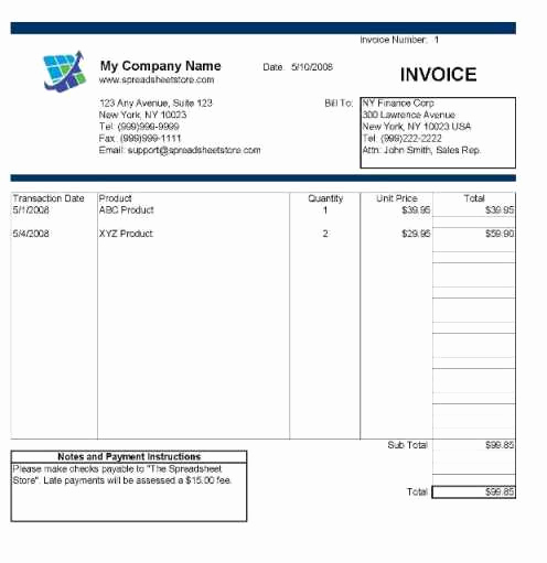 Excel Invoice Template Mac Inspirational Invoice Template Excel Mac