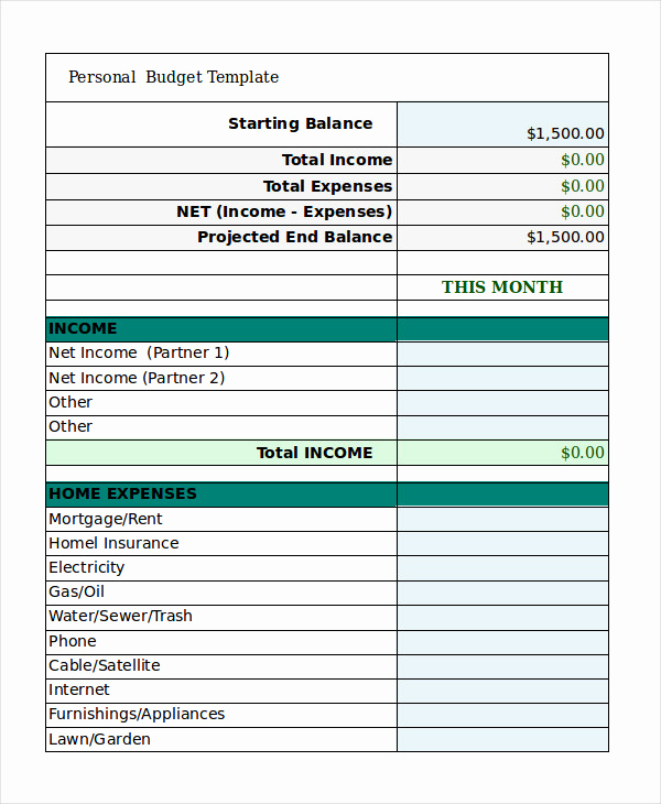 Excel Personal Budget Template Beautiful Personal Bud Template