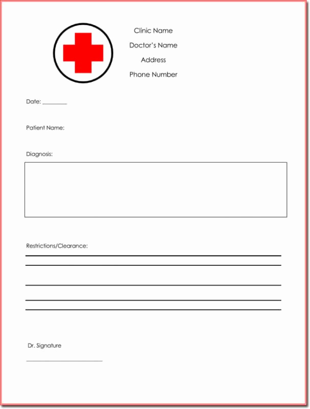 free fake doctors note template