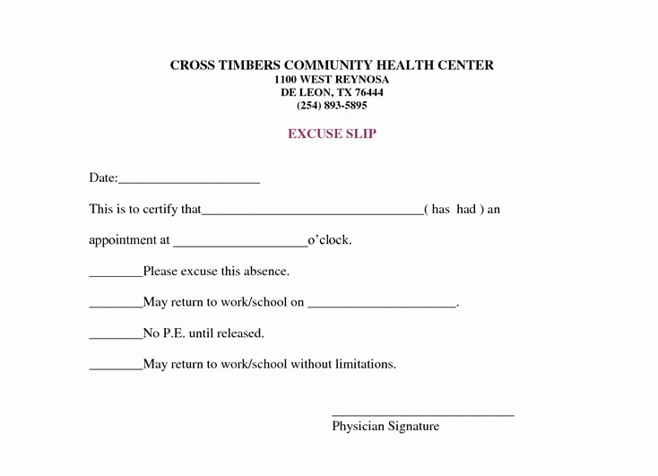 Fake Hospital Note Template New 25 Free Doctor Note Excuse Templates