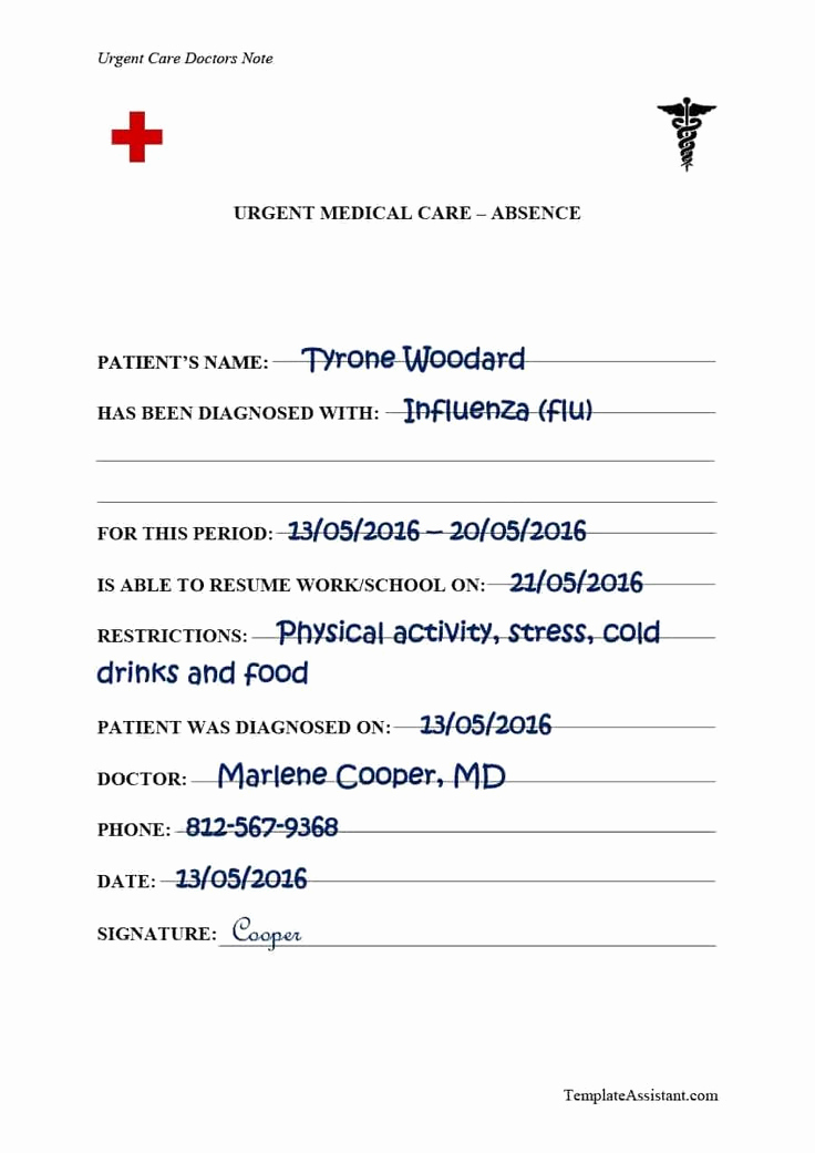 Fake Hospital Note Template Unique Doctors Note Template 38