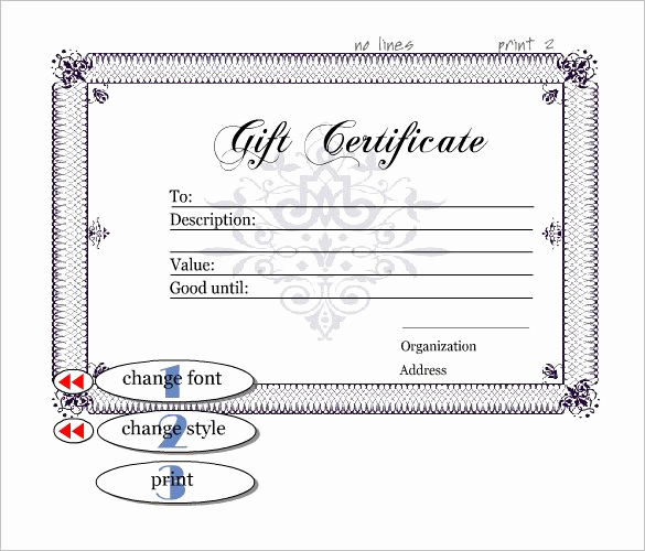 Fancy Gift Certificate Template Elegant Gift Certificate Template 42 Examples In Pdf Word In