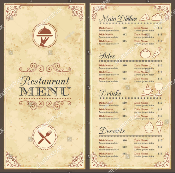 Fancy Restaurant Menu Template Fresh 30 Blank Menu Templates Ai Psd Docs Pages