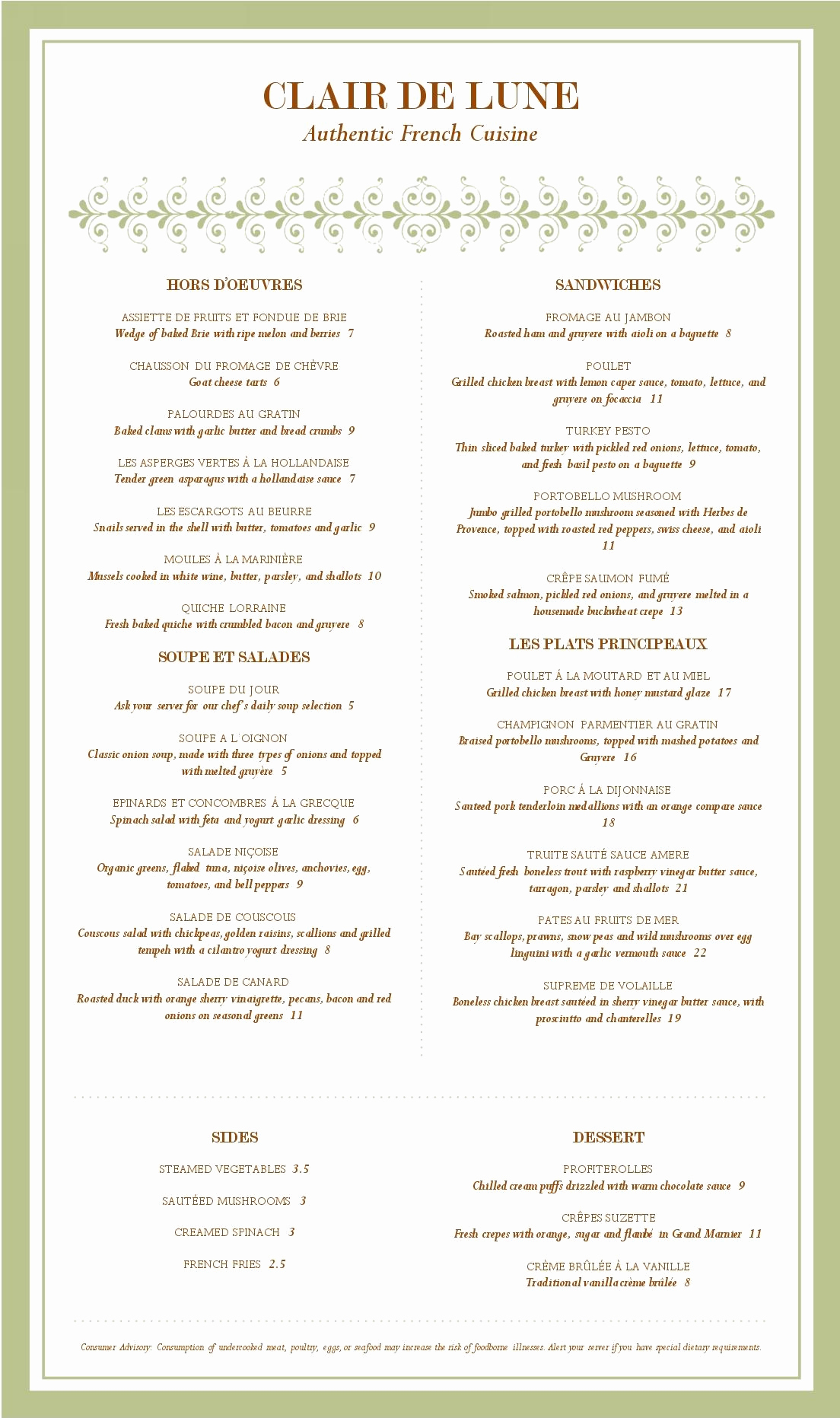 Fancy Restaurant Menu Template Unique Fancy French Menu Musthavemenus